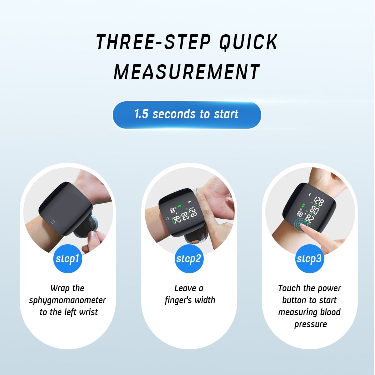 Rechargeable Voice Wrist Blood Pressure Monitor Digital Automatic Tonometer Heart Rate Sphygmomanometer LCD Display EU Box