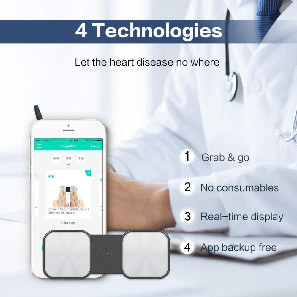 Bluetooth Portable data recording ECG Monitor Measurement Machine Real-time Heart Support Electrode Holter IOS Android APP