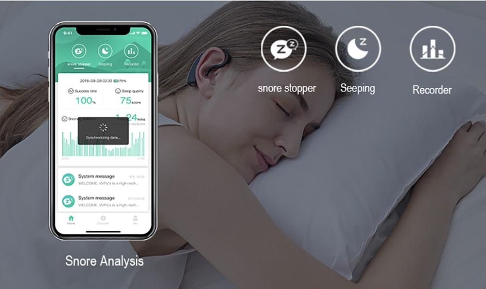 Electronic Snore Stoppe Anti Snore Headphone Sleep Analysis Device Smart Anti-Snoring Bluetooth Android IOS