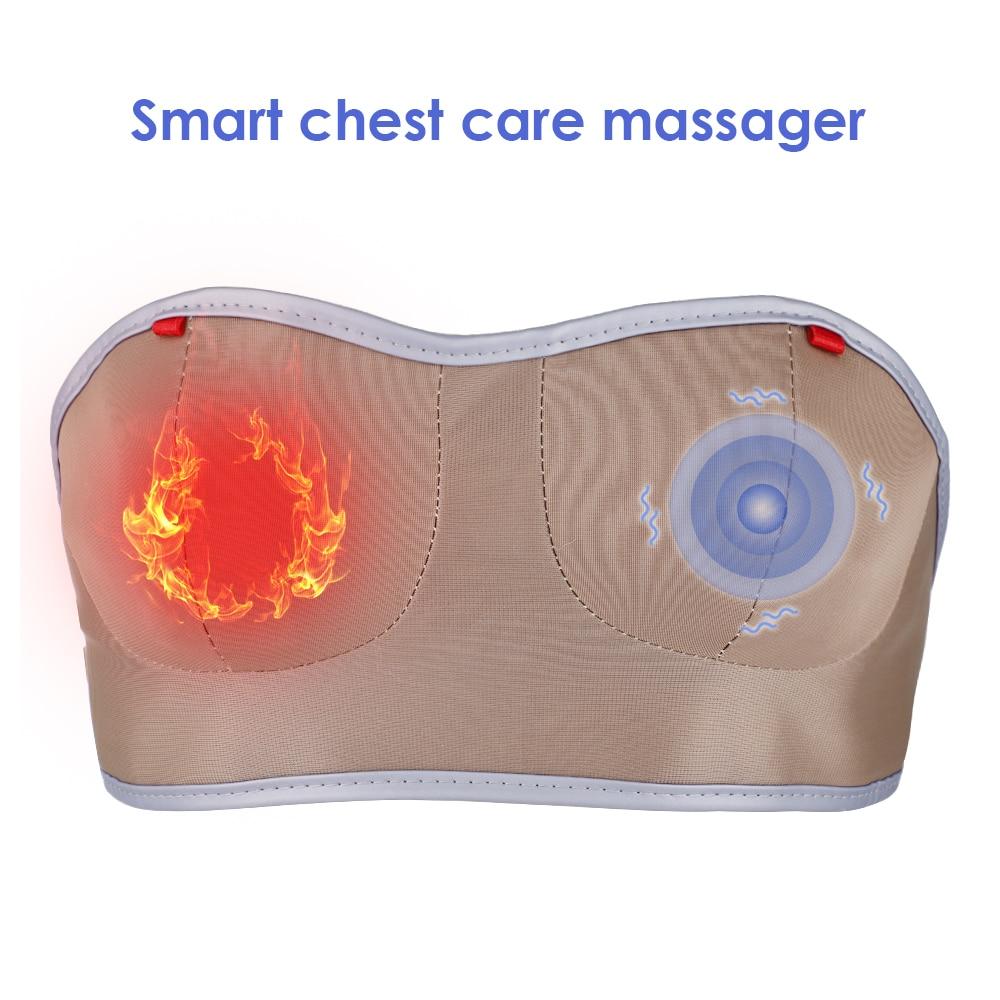 USB Charging Electric Breast Massage Bra Vibration Chest Massager Growth Enlargement Enhancer Breast Heating Stimulator Machine