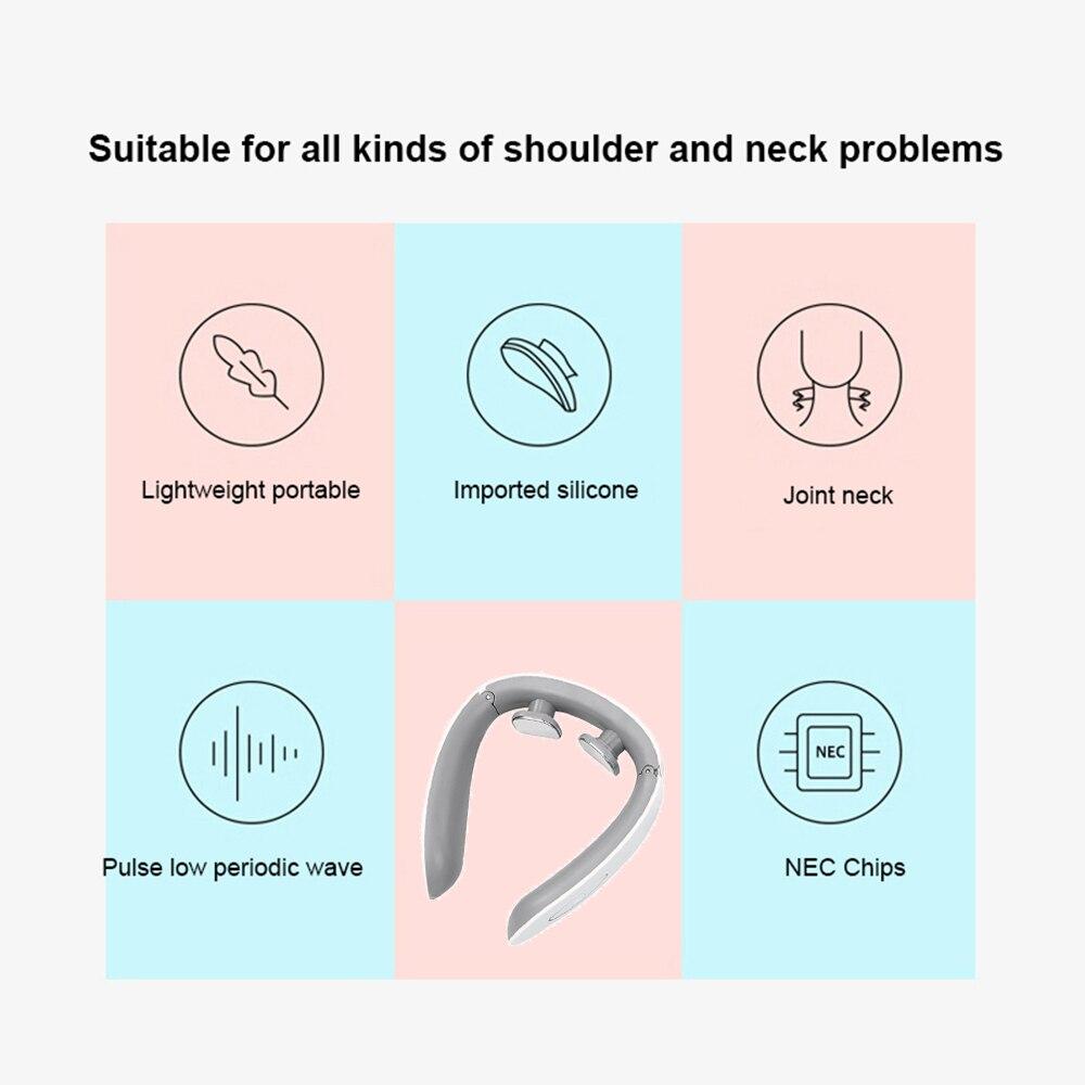 3 Modes Electric Neck and Back Pulse Massager TENS Wireless Heat Cervical Vertebra Relax Pain Massage Health Care Machine