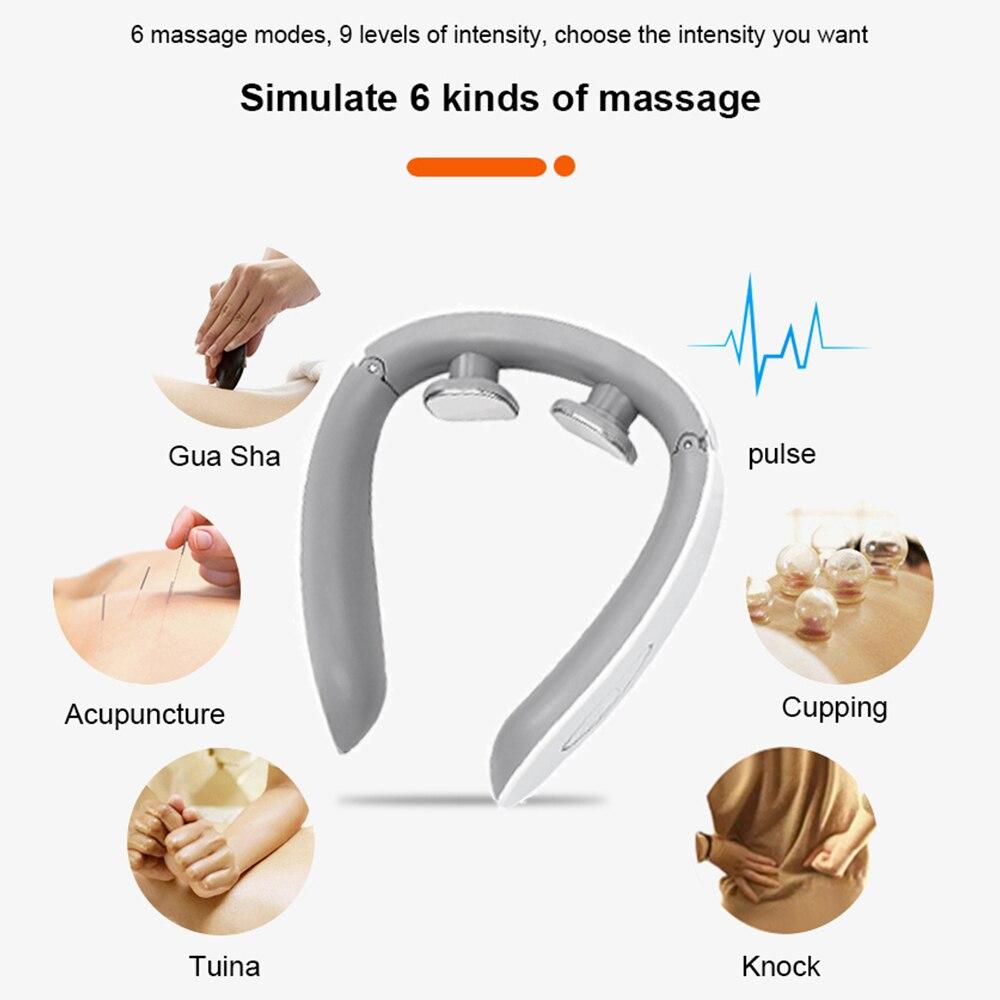 3 Modes Electric Neck and Back Pulse Massager TENS Wireless Heat Cervical Vertebra Relax Pain Massage Health Care Machine