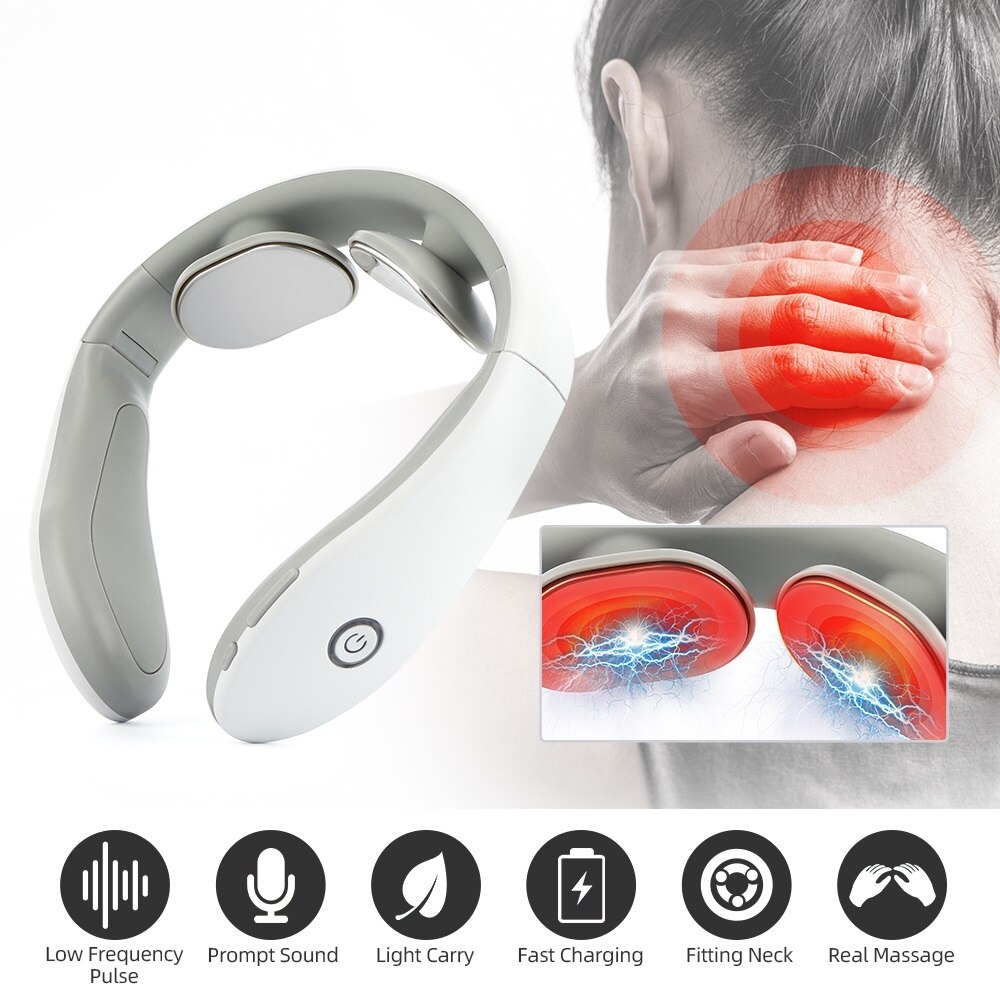 3 Modes Electric Neck and Back Pulse Massager TENS Wireless Heat Cervical Vertebra Relax Pain Massage Health Care Machine