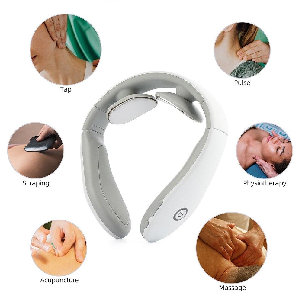 3 Modes Electric Neck and Back Pulse Massager TENS Wireless Heat Cervical Vertebra Relax Pain Massage Health Care Machine