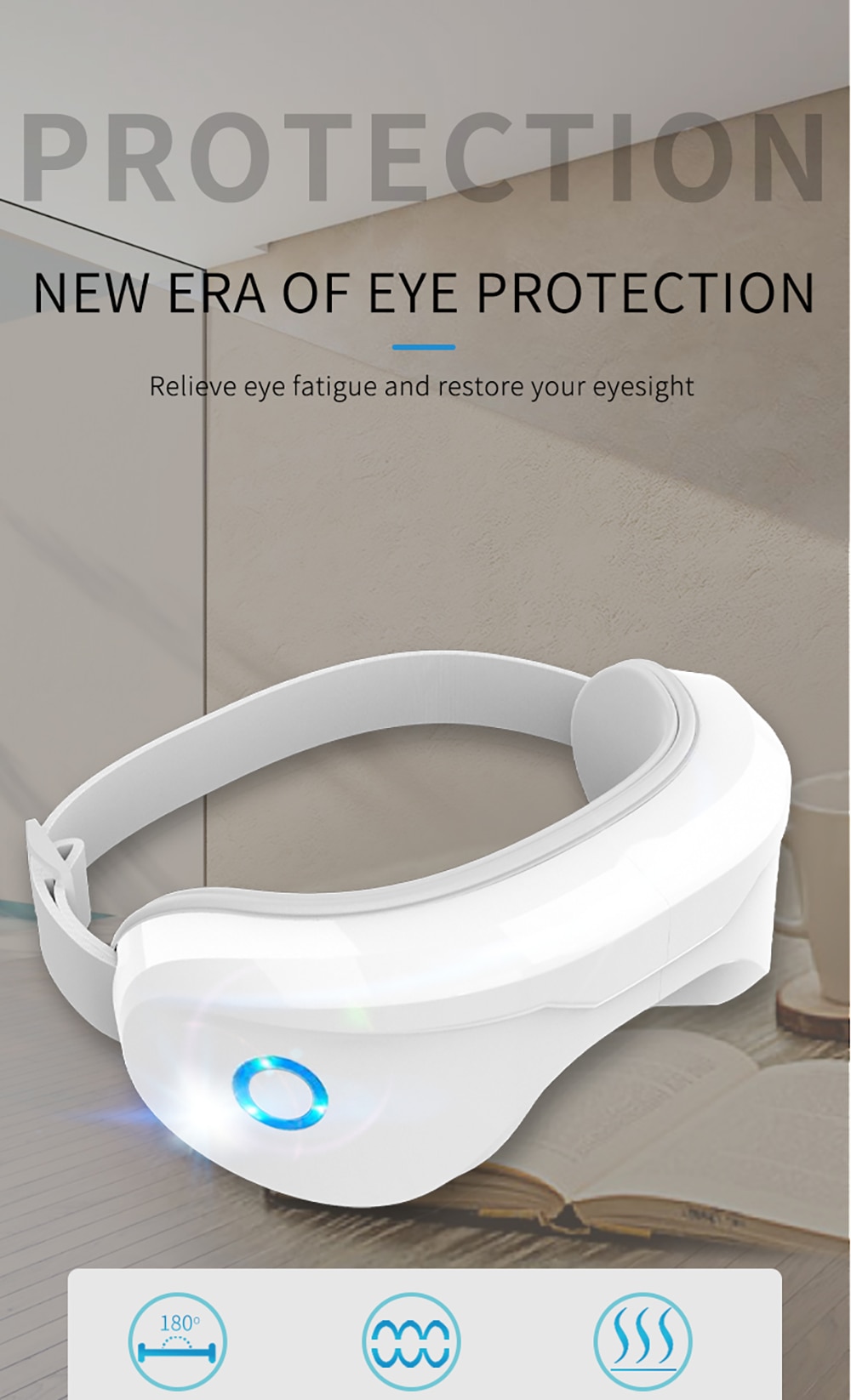 Vibration Eye Massager Electric Massage Eye Care Device Fatigue Relief Hot Compress Therapy Massager Music Eye Mask For Sleeping