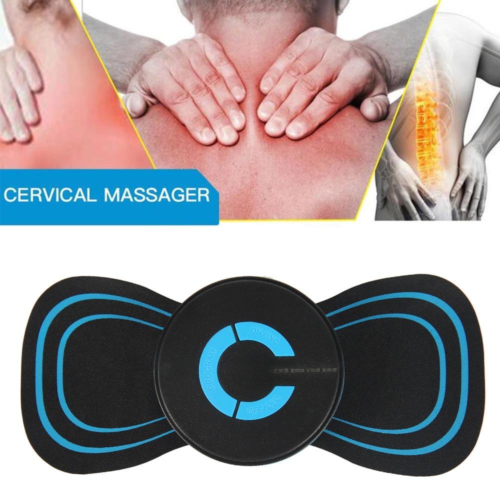 6 Modes Electric Cervical Spine Mini Massage Patch Vibration Muscle Relaxation Shoulder Neck Massager Rechargeable