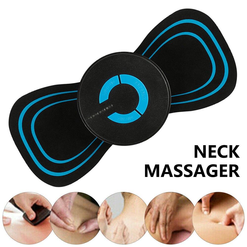 6 Modes Electric Cervical Spine Mini Massage Patch Vibration Muscle Relaxation Shoulder Neck Massager Rechargeable