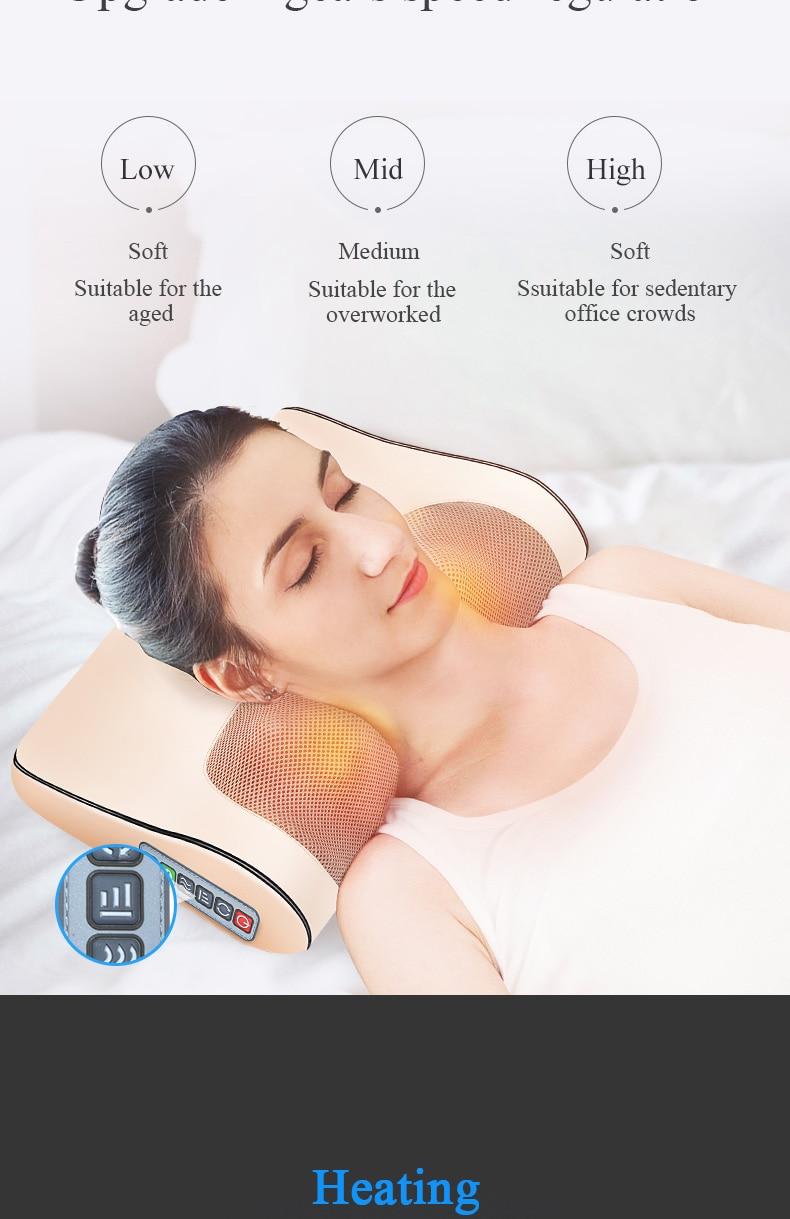 Jinkairui Infrared Heating Neck Shoulder Back Body Electric Massage Pillow Shiatsu Device Cervical Health 2021 NEW High Quality