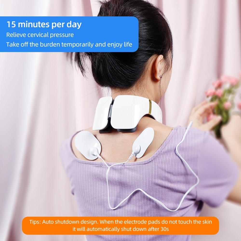 6 Modes Electric Neck Massager TENS Neck Pulse Back Power Control Heating Pain Relief Tool Health Care Neck Relaxation