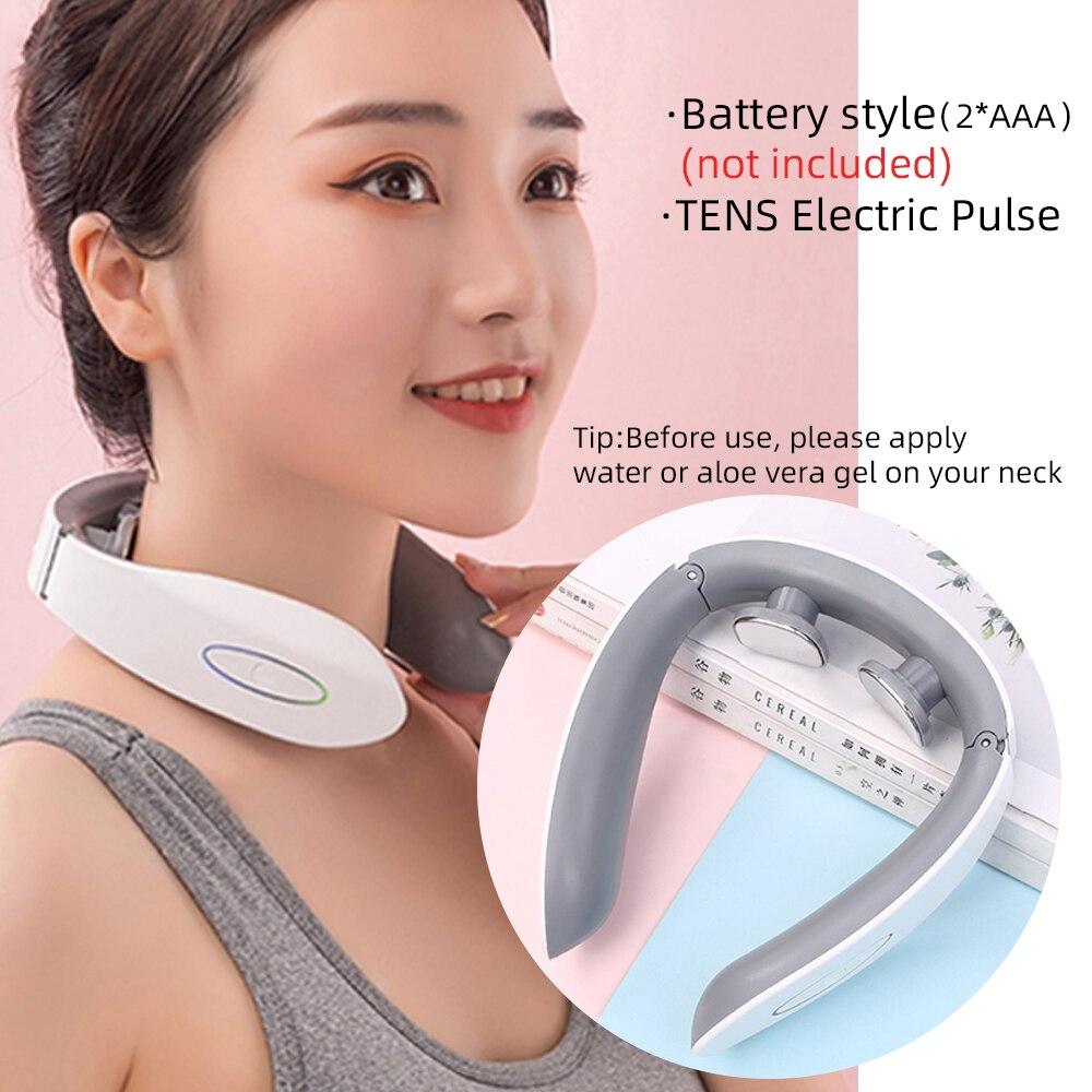 6 Modes Electric Neck Massager TENS Neck Pulse Back Power Control Heating Pain Relief Tool Health Care Neck Relaxation