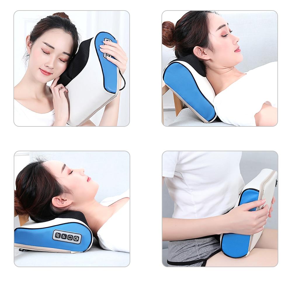 Neck Massager Cervical Waist Shoulder Back Electric Multifunction Massage Pillow Household Full Body Massage Cushion