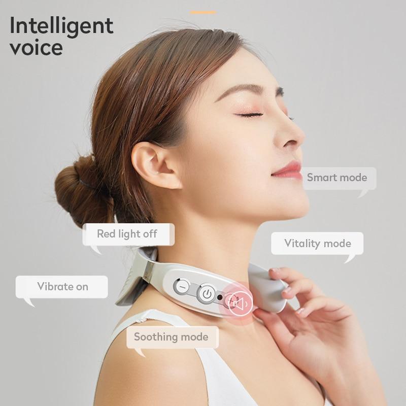 Smart Electric Neck Massager Magnetic Therapy Pulse Neck Shoulder Back Body Massage Health Care Pain Relief Relaxation Massager