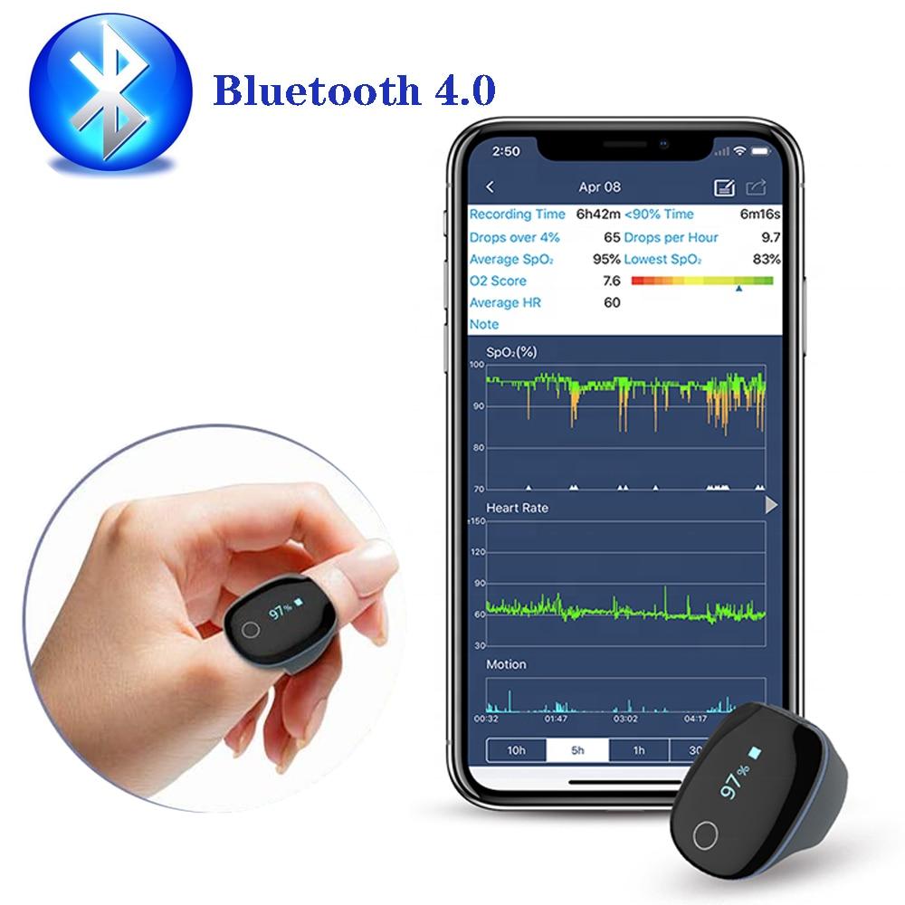 Bluetooth IOS Android Wearable Sleep Monitor vibrates reminder пульсоксиметр на палец Health Tracker with Free APP PC Report