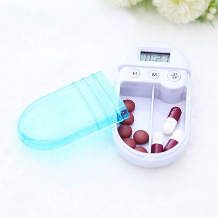 Portable Grid Intelligent Electronic Timing Pill Case Alarm Timer Pills Reminder Storage Box Medicine Pill Box Splitters DFA