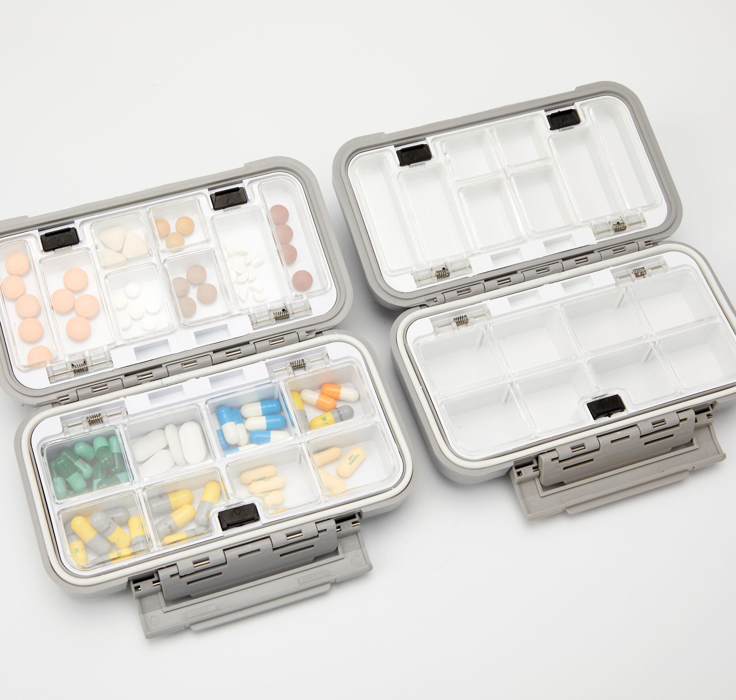 Travel Pill Case Medicine Storage Organizer Container Drug Tablet Dispenser Independent Lattice Pill Box Fishing Tackle Box