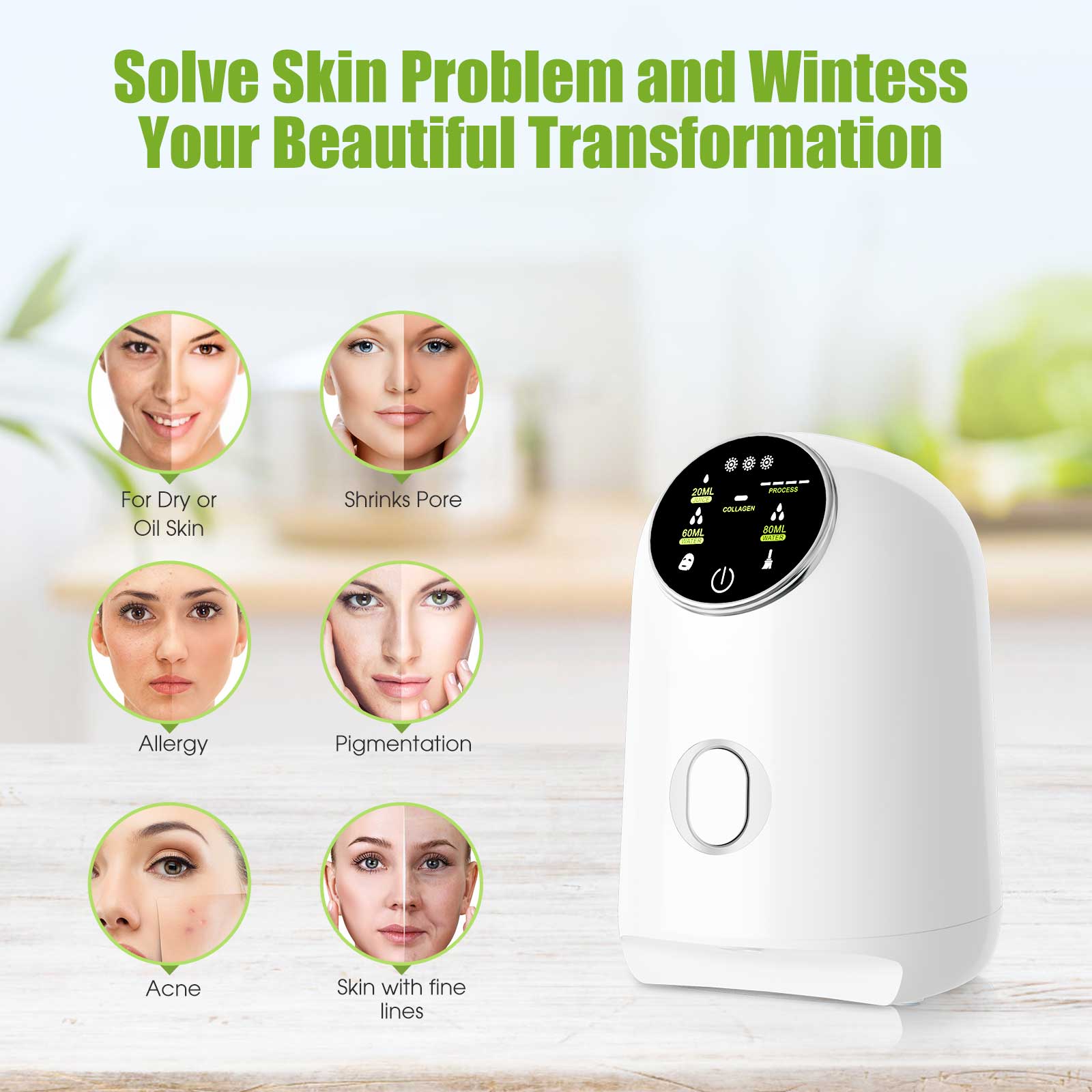 Face Mask Maker Machine DIY Facial Treatment Fruit Natural Vegetable Collagen Beauty Salon SPA Smart Touch Screen Mask Devic