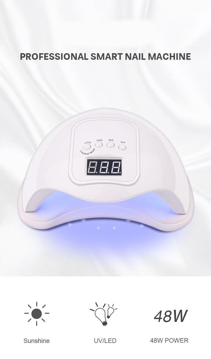 48W Smart Phototherapy Nail-Making Machine Nail Polish Glue Baking Lamp Nail Care Beauty Household Nail Make Up Care Equipment