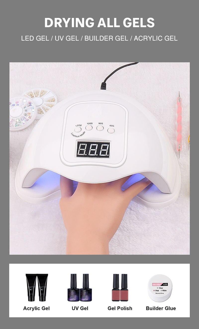 48W Smart Phototherapy Nail-Making Machine Nail Polish Glue Baking Lamp Nail Care Beauty Household Nail Make Up Care Equipment