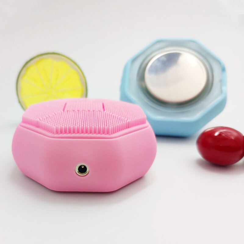 45°C Mini Facial Cleansing Brush LED Light Therapy Sonic Face Brush Massager Smart Mask Treatment Exfoliating Deep Cleaning Tool