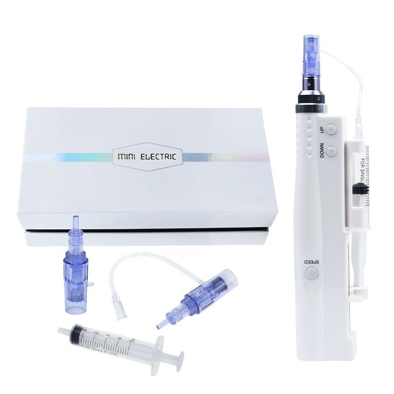 Hydra Injector Aqua Derma Pen With 12 Pin Needles and Tube 2 in 1 Portable Smart Pen Facial Machine