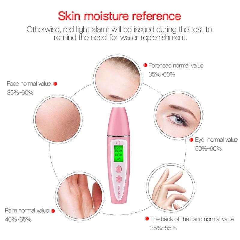 Digital Skin Metal Analyzer Body Face Oil Water Tester Skin Moisture Meter Tools Portable Smart Professional Aesthetic Equipment