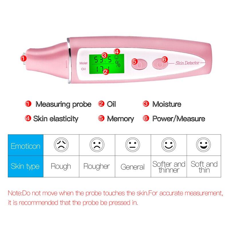 Digital Skin Metal Analyzer Body Face Oil Water Tester Skin Moisture Meter Tools Portable Smart Professional Aesthetic Equipment