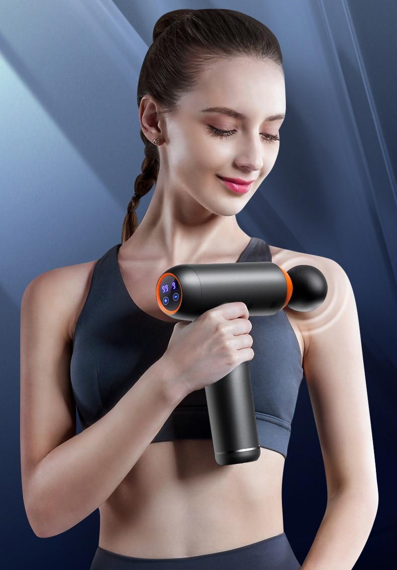 Massage Gun Smart Hit Fascia Gun Electric Neck Massager Tool for Body Massage Relaxation Fitness Muscle Pain Relief
