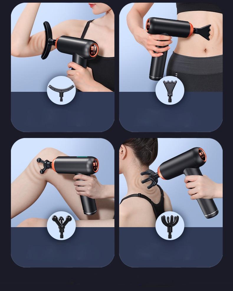 Massage Gun Smart Hit Fascia Gun Electric Neck Massager Tool for Body Massage Relaxation Fitness Muscle Pain Relief