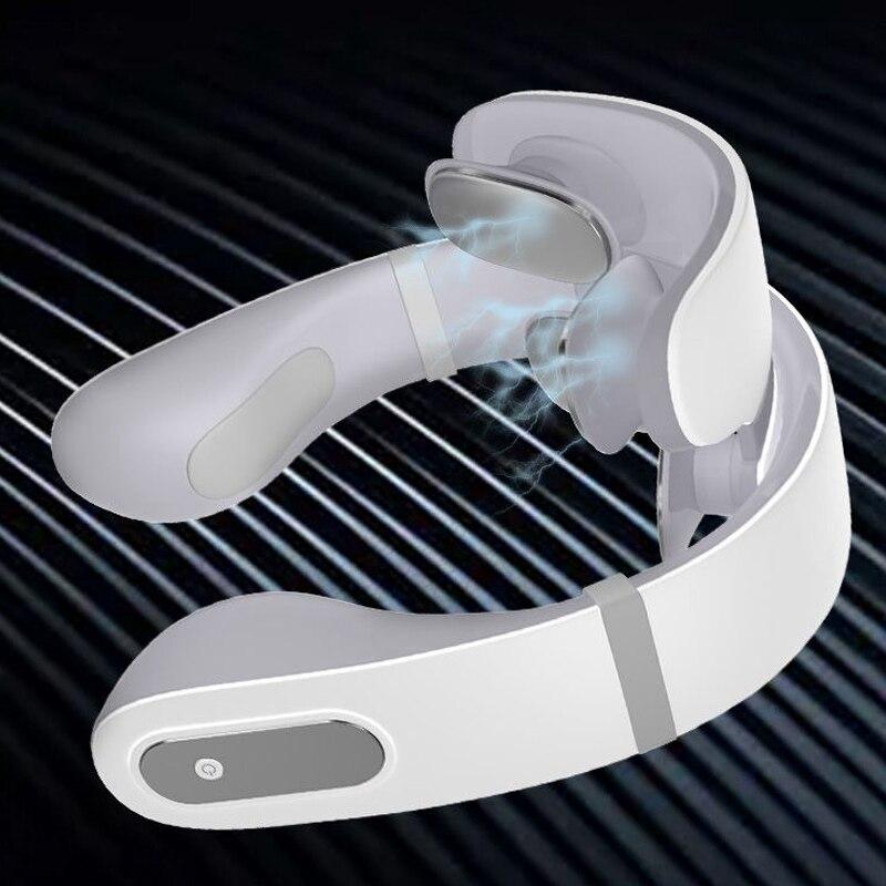 4D electric neck massager Cervical Pulse Pain Relief Far Infrared Heating Smart Physiotherapy Equipment 20-Speed Health Care