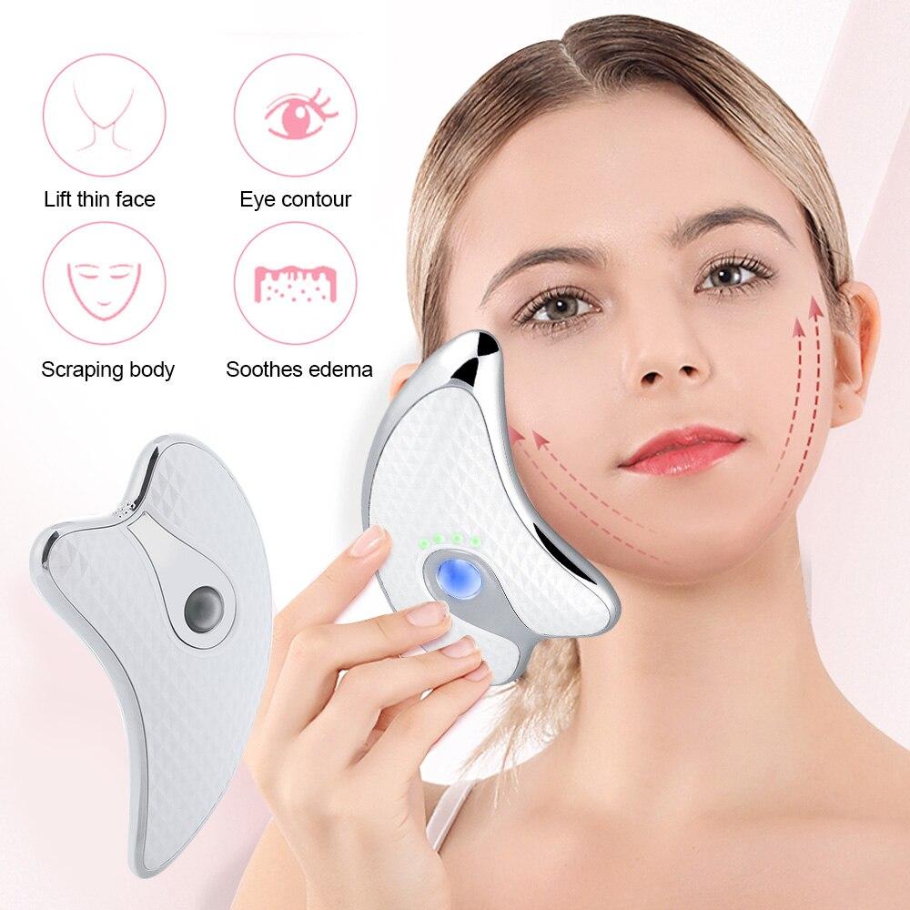 Micro Current Guasha Scraping Facial Beauty Massager Skin Lifting Smart Scraping Neck Device Face Thin Wrinkles Lift Massage