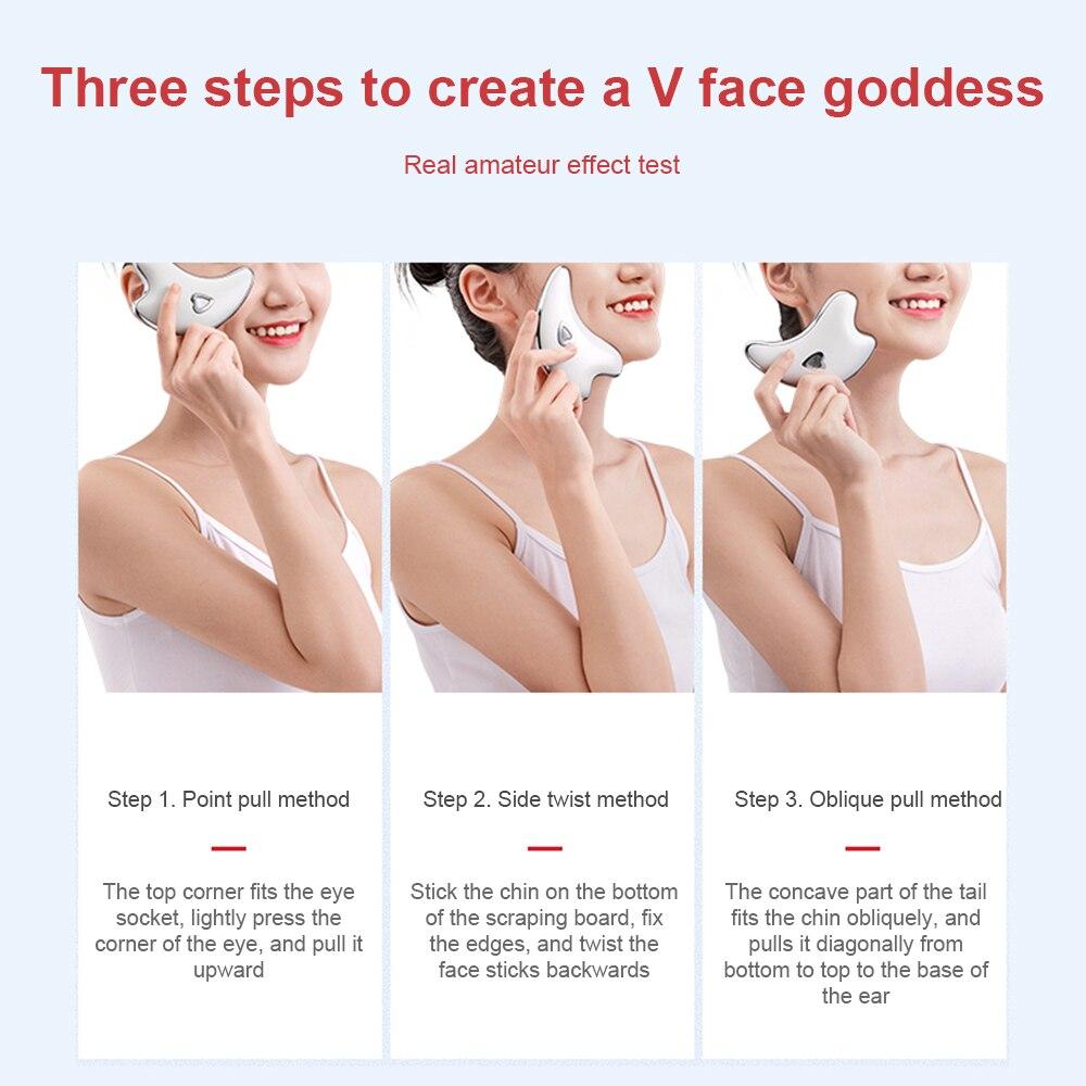 Micro Current Guasha Scraping Facial Beauty Massager Skin Lifting Smart Scraping Neck Device Face Thin Wrinkles Lift Massage