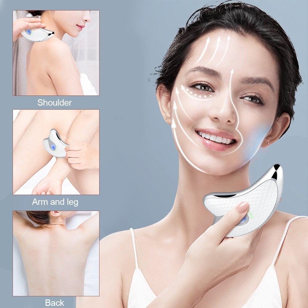 Micro Current Guasha Scraping Facial Beauty Massager Skin Lifting Smart Scraping Neck Device Face Thin Wrinkles Lift Massage