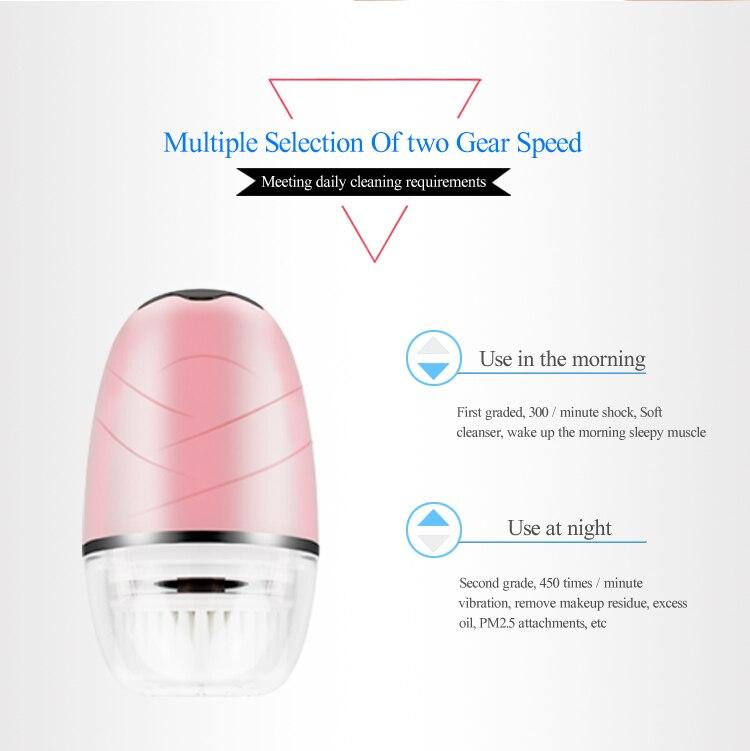 Sonic vibration cleansing brush 3 brush heads,waterproof,smart timer, Skin Care Tools facial cleansing,exfoliation and massage