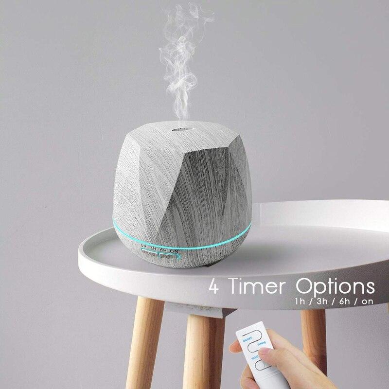 550ml Smart Facial Steamer Aromatherapy Ultrasonic Nano Spray Mist Humidifier w/ 7 Color LED Lights US Plug for Bedroom