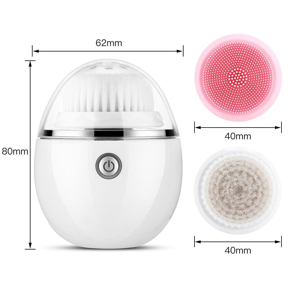 Sonic Vibrating Facial Cleansing Brush Electric Face Cleanser 3 Speed 2 Silicone Brushes Smart Timer Wireless Charging