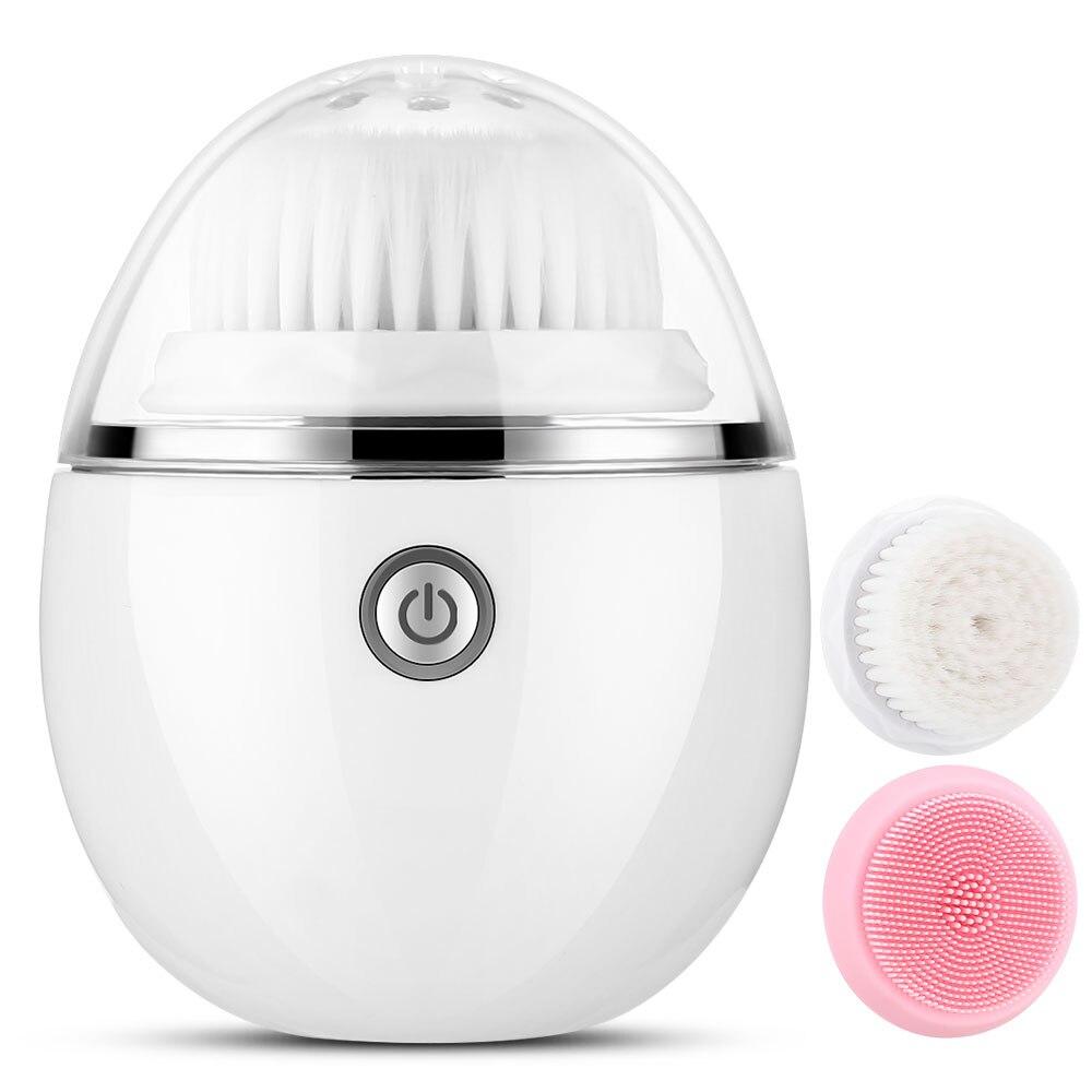 Sonic Vibrating Facial Cleansing Brush Electric Face Cleanser 3 Speed 2 Silicone Brushes Smart Timer Wireless Charging