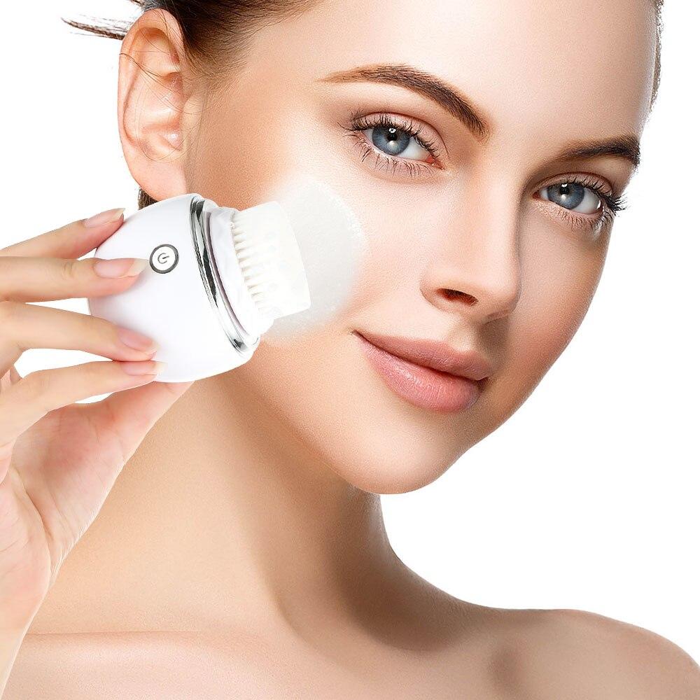 Sonic Vibrating Facial Cleansing Brush Electric Face Cleanser 3 Speed 2 Silicone Brushes Smart Timer Wireless Charging