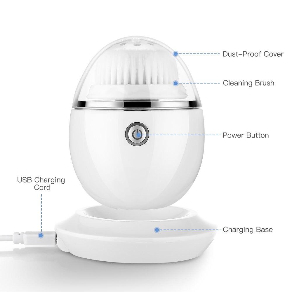 Sonic Vibrating Facial Cleansing Brush Electric Face Cleanser 3 Speed 2 Silicone Brushes Smart Timer Wireless Charging