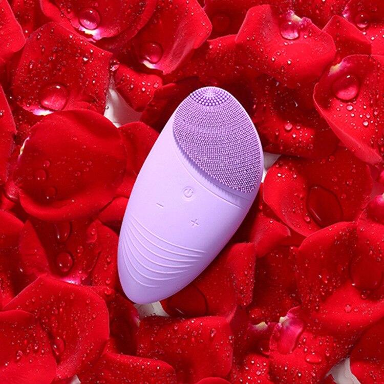 New Electric Silicone Facial Cleansing Brush Vibration Skin Massage USB Rechargeable Smart Ultrasonic Face Cleanser Washing Tool