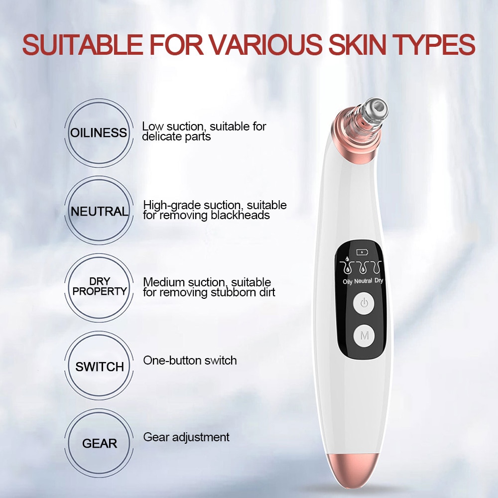 Smart WIFI Visual Electric Blackhead Remover Vacuum Suction Pore Cleaner Built-in 20X 5.0MP Camera Acne Removal Cleaning Tool