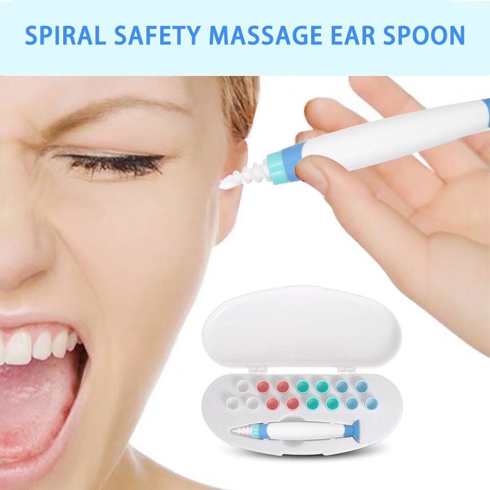 New Ear Wax Removal 16 Tips Spiral Smart Ear Care Clean Earpick Wax Remover Curette Ear Cleaner Spoon Plugs Spirals Care Tool