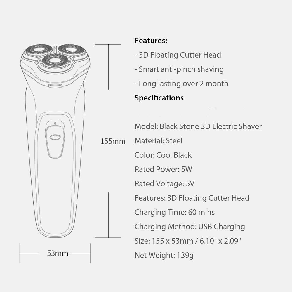 ENCHEN BlackStone 3D Electric Face Shaver For Men USB Smart Rechargeable Fast Charging Electric Razor Beard Shaving Machine