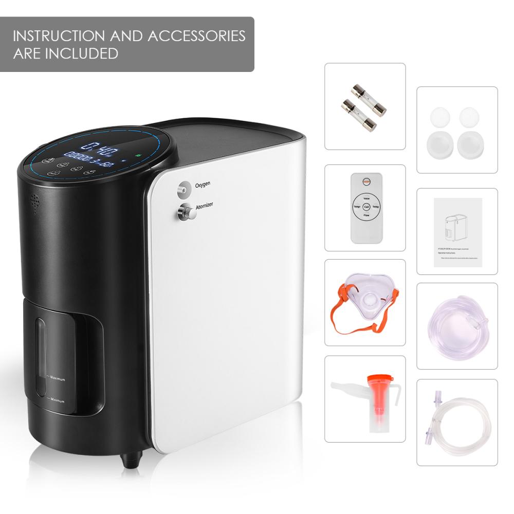 VARON Oxygen Generator Machine Oxygen Concentrator 1-7L/min Adjustable Home Atomization for Elderly Pregnant Women No Battery