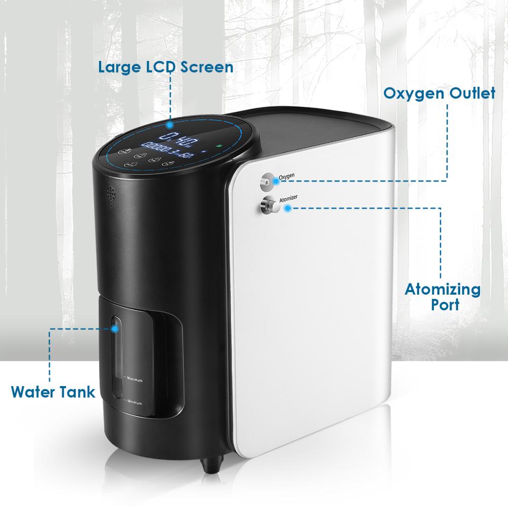 VARON Oxygen Generator Machine Oxygen Concentrator 1-7L/min Adjustable Home Atomization for Elderly Pregnant Women No Battery