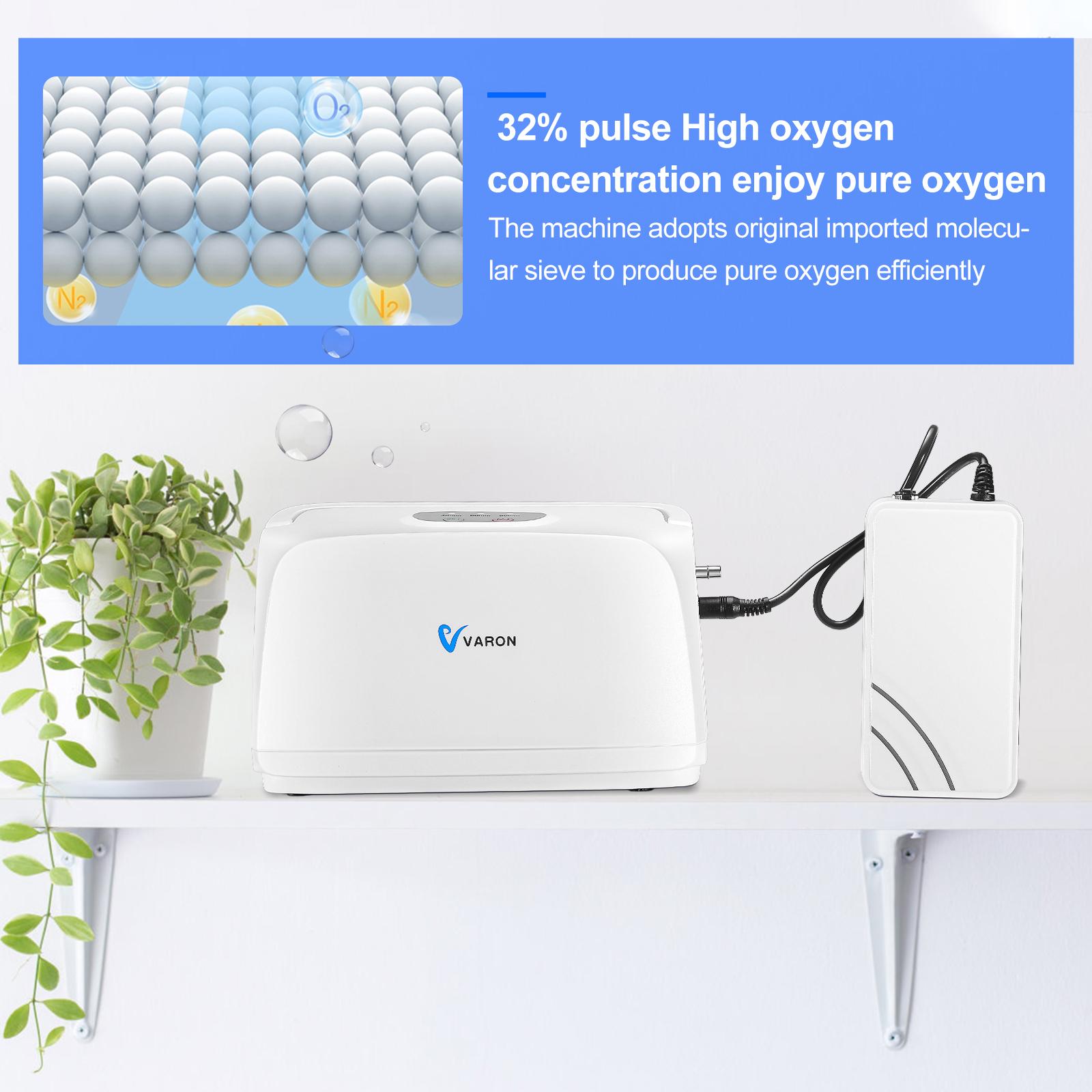 VARON Machine Oxygene Machine 3L/min Home Car Use 32.5%±2.5 Portable O2 concentrator Oxygenn With Battery