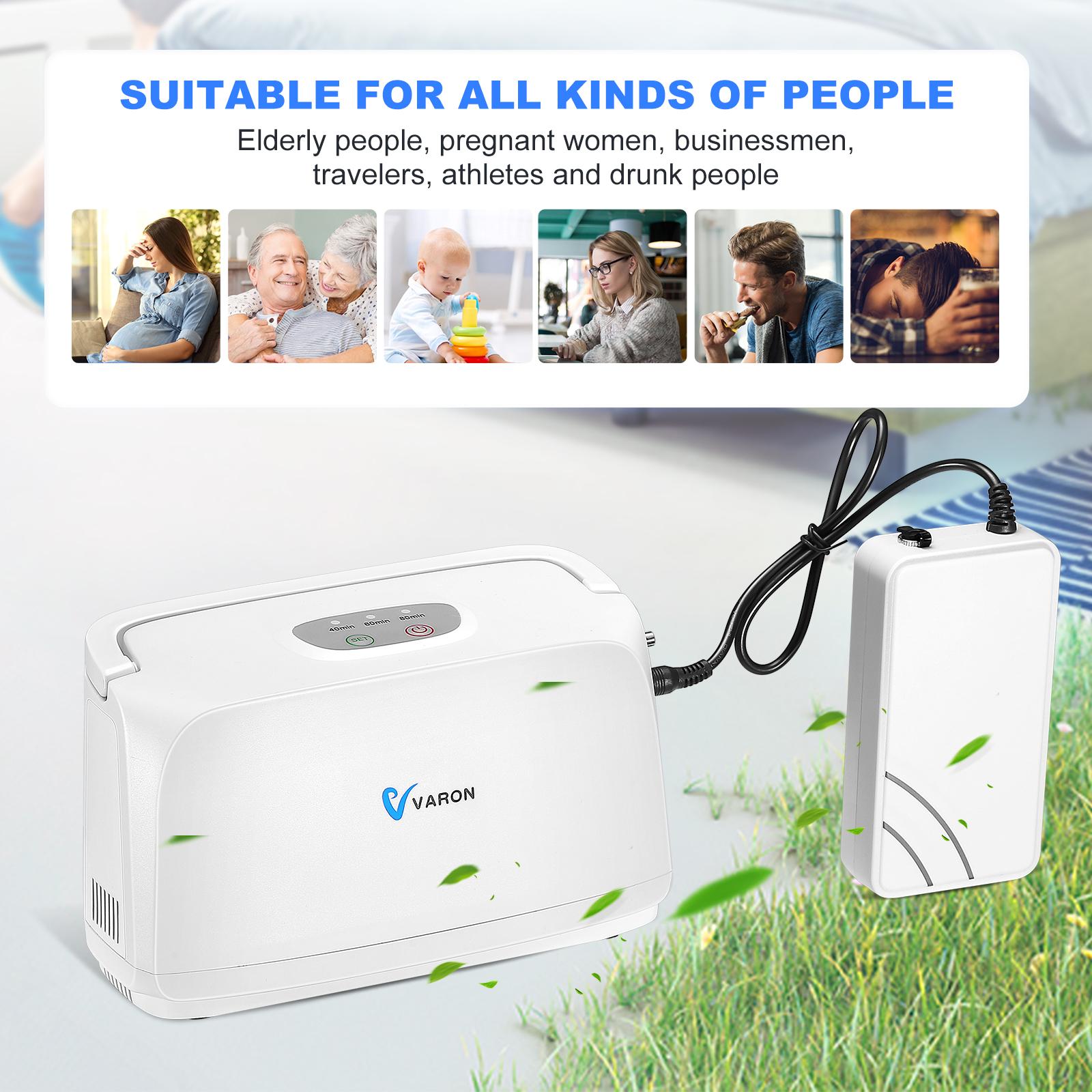 VARON Machine Oxygene Machine 3L/min Home Car Use 32.5%±2.5 Portable O2 concentrator Oxygenn With Battery