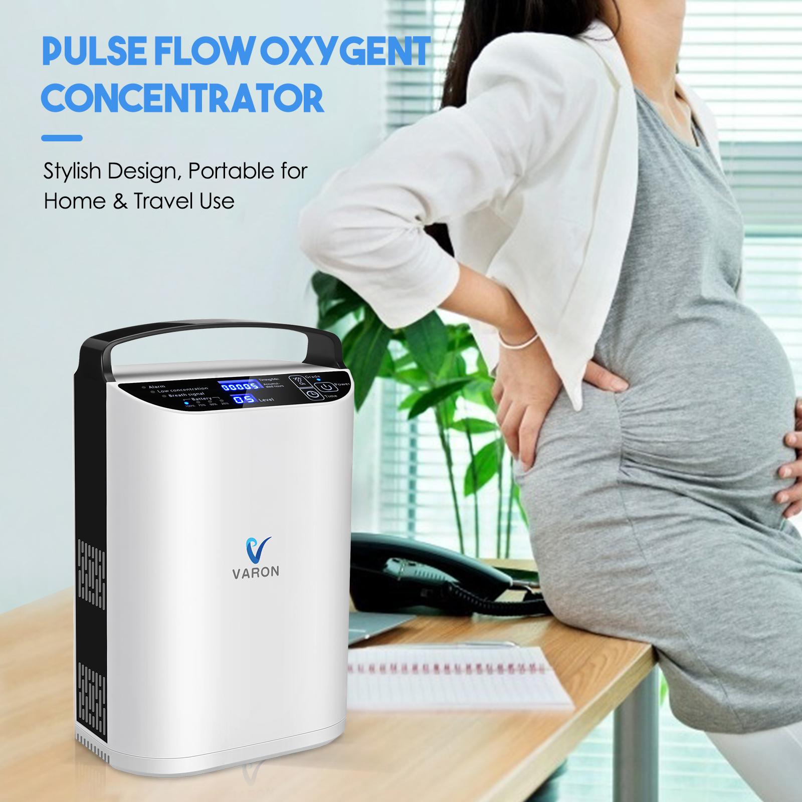 VARON Portable Mini Oxygen Concentrator 93% concentration 5L Pulse Flow Oxygent Concentrator for Home Use Oxygen Making Machine