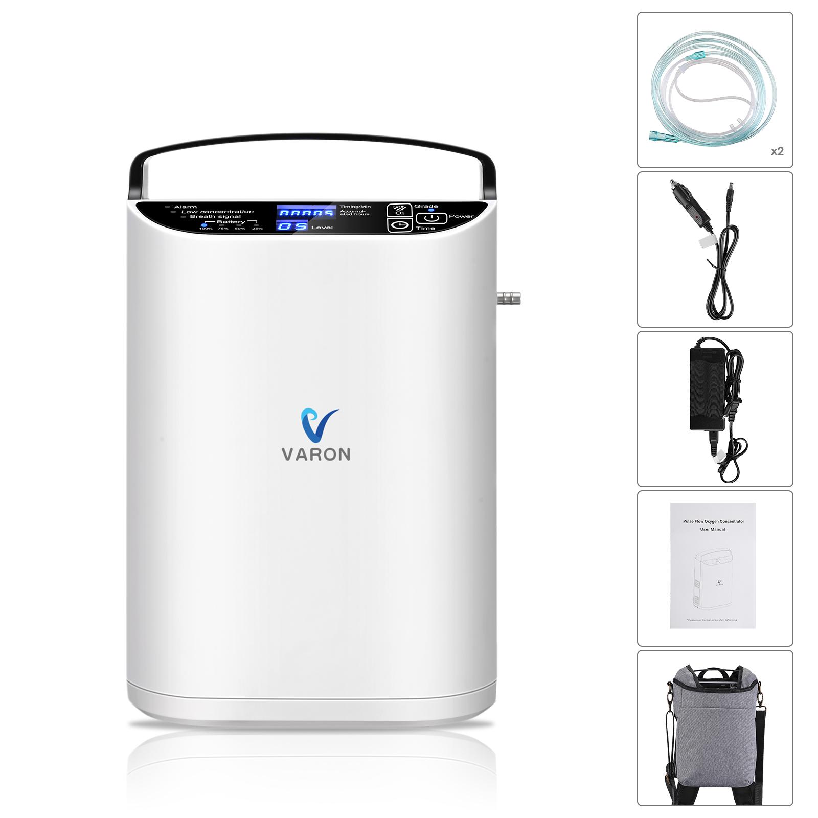 VARON Portable Mini Oxygen Concentrator 93% concentration 5L Pulse Flow Oxygent Concentrator for Home Use Oxygen Making Machine