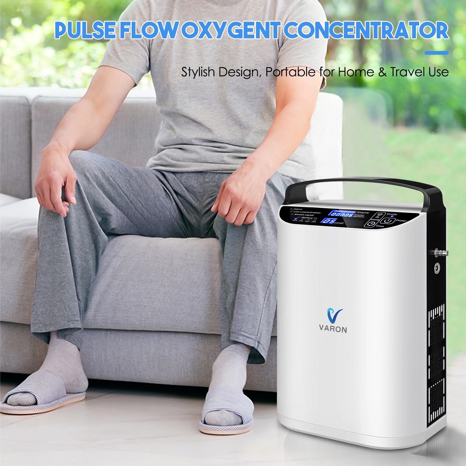 VARON Portable Mini Oxygen Concentrator 93% concentration 5L Pulse Flow Oxygent Concentrator for Home Use Oxygen Making Machine