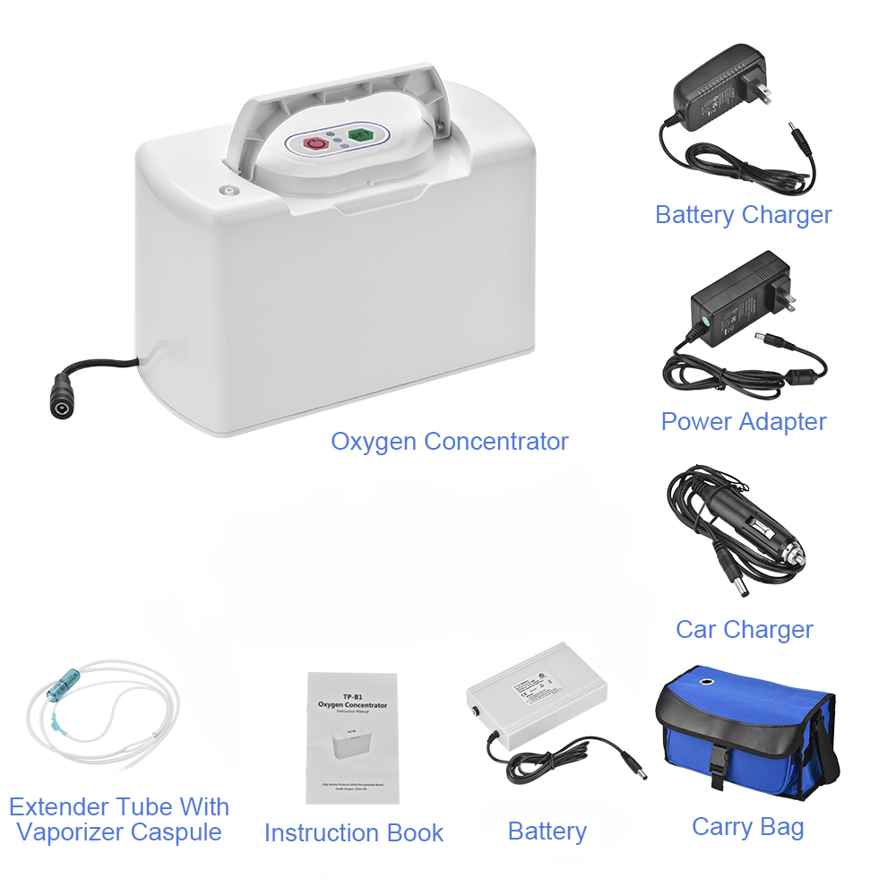 AUPORO Portable Oxygen Concentrator With Battery Generator Machine Car Charger Home Air Purifier Compact High Quality